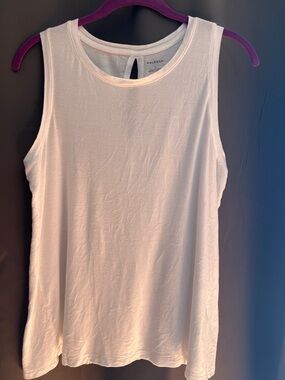 Halogen White Crewneck Tank Top